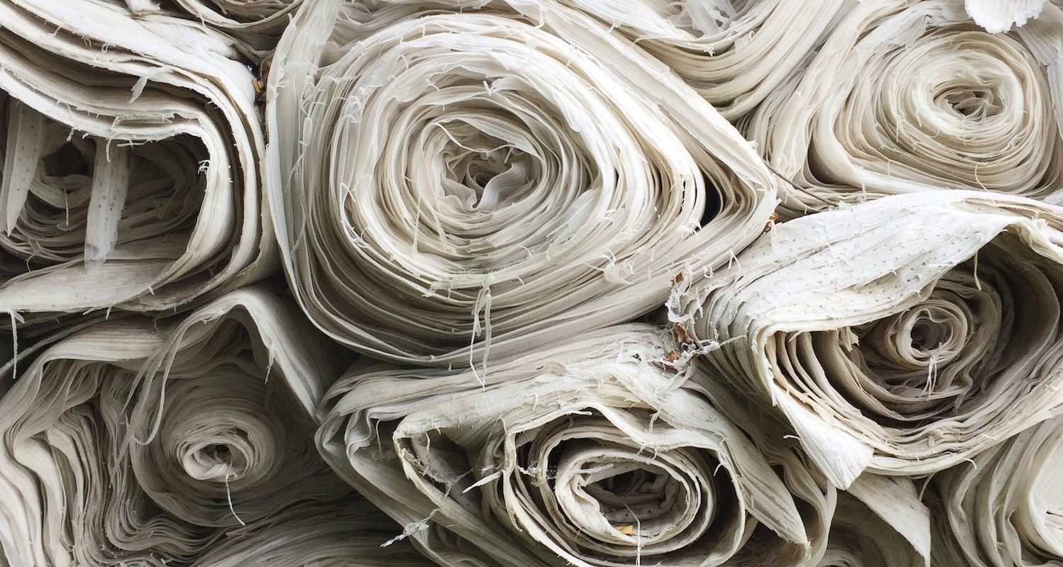 Material on rolls - fabric rolled up